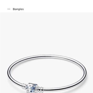 Pandora Silver Bangle with Blue Details